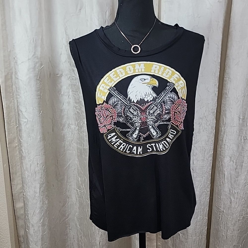 Embellished Black Muscle Tank Top - Picture 3 of 13